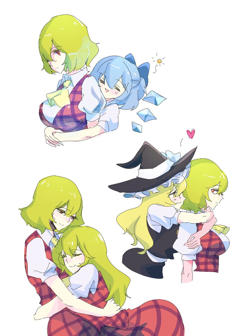 kirisame marisa, cirno, and kazami yuuka (touhou) drawn by tohoyuukarin