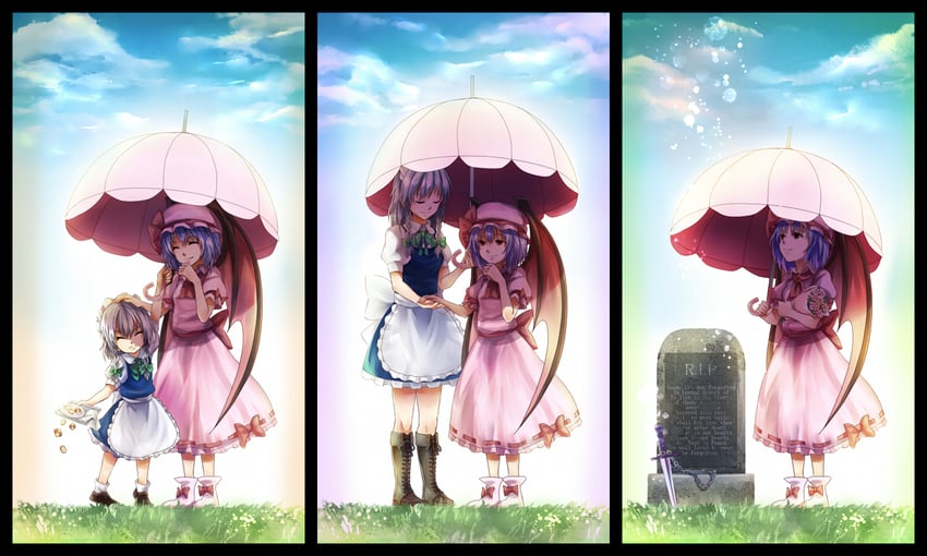 remilia scarlet and izayoi sakuya (touhou) drawn by michimaru_(michi)