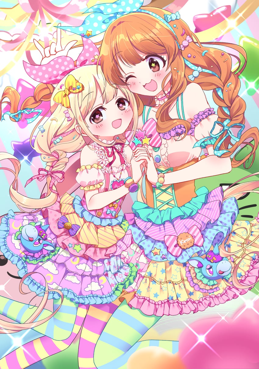 futaba anzu and moroboshi kirari (idolmaster and 1 more) drawn by marueri