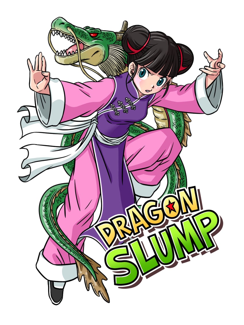 shenron and tsun tsururin (dragon ball and 1 more) drawn by mikidai7
