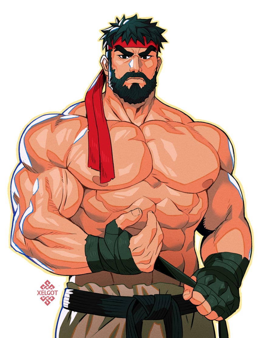 ryu (street fighter and 1 more) drawn by xelgot