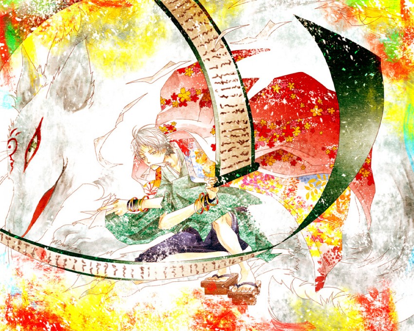 natsume takashi and nyanko-sensei (natsume yuujinchou) drawn by kamu_(camui)