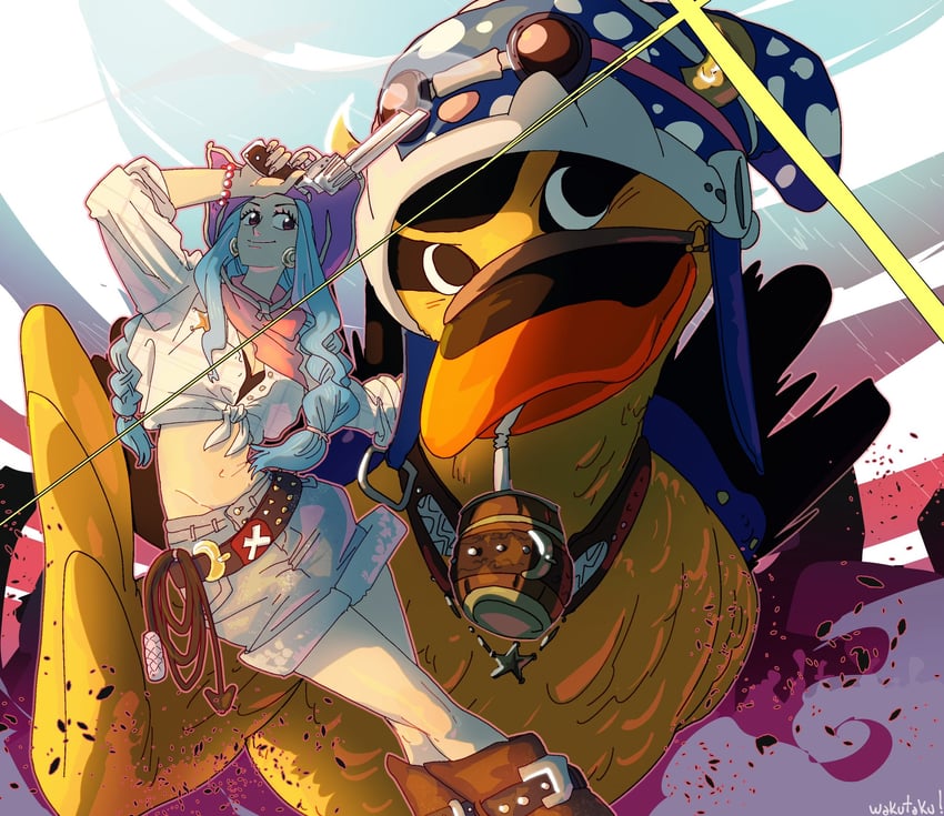 nefertari vivi and karoo (one piece) drawn by taku_(aywakutakuay)