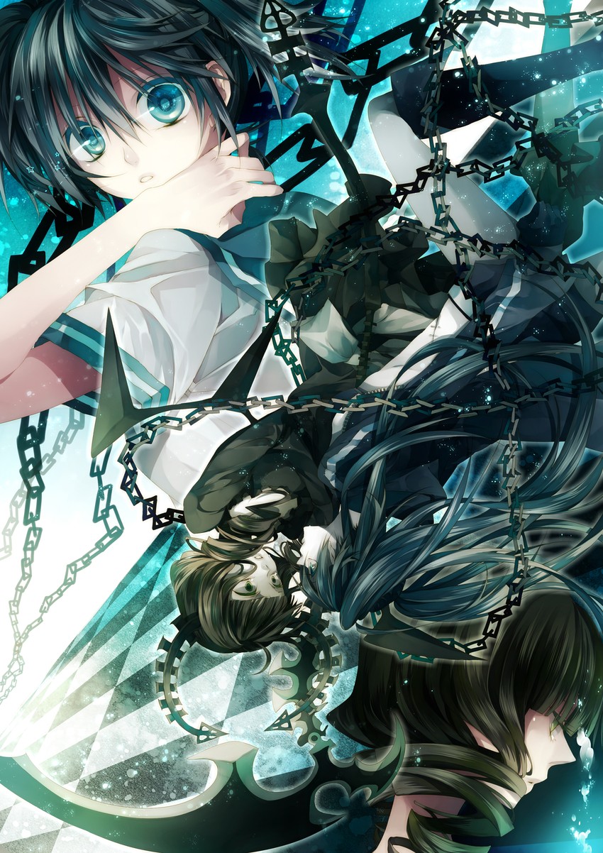 black rock shooter and dead master (black rock shooter) drawn by tsukioka_tsukiho