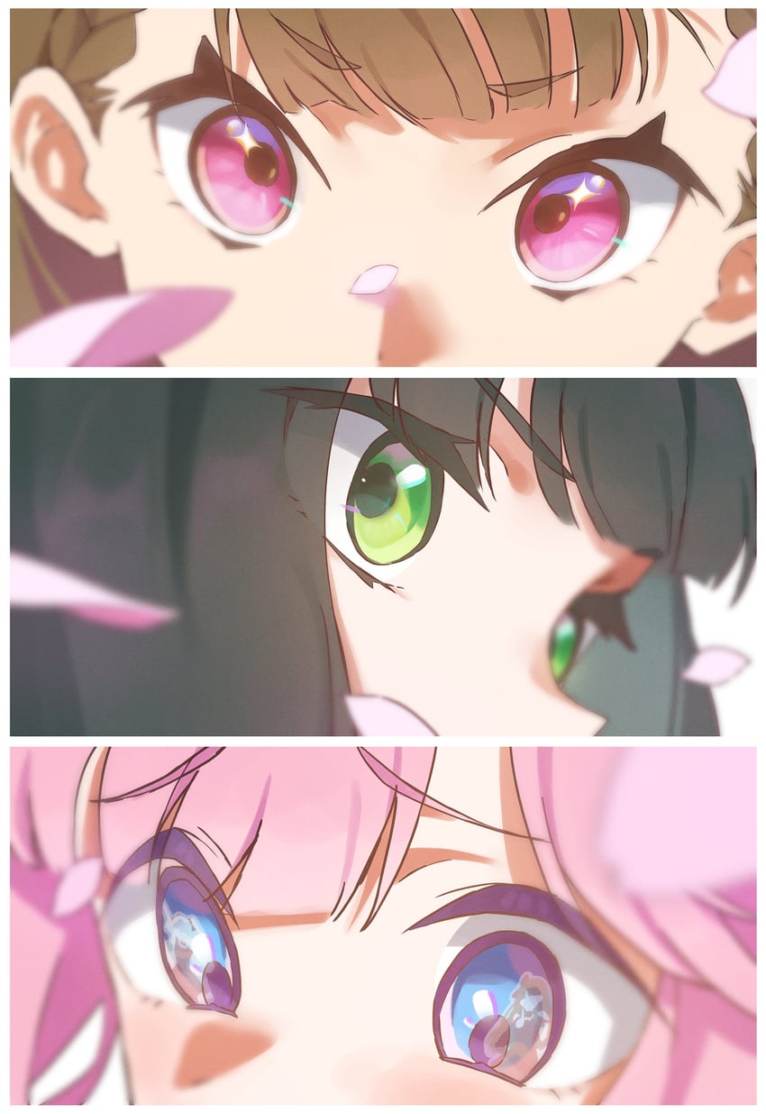 fujishima megumi, osawa rurino, momose ginko, anyoji hime, and kachimachi kosuzu (love live! and 1 more) drawn by sunkeun