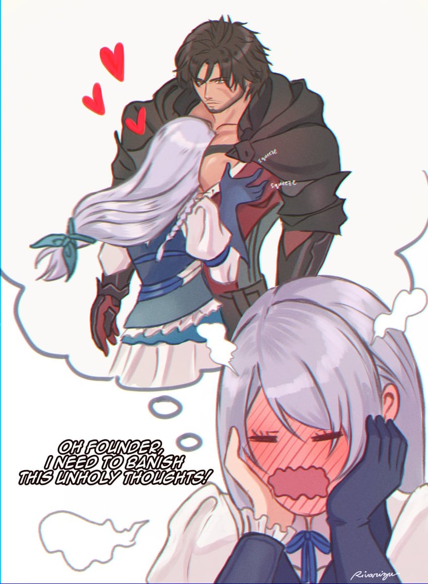 clive rosfield and jill warrick (final fantasy and 1 more) drawn by rivarizu