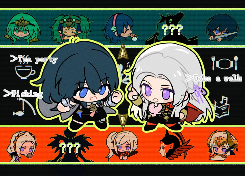 female byleth, edelgard von hresvelg, and sothis (fire emblem and 1 more) drawn by artuvia