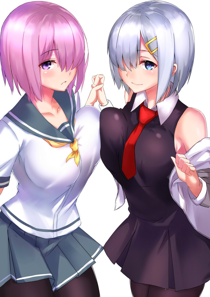 mash kyrielight and hamakaze (kantai collection and 2 more) drawn by spider_apple
