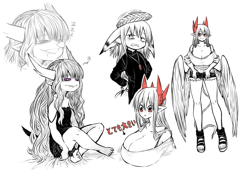 lorem, nightmare, and byakuren (musuko ga kawaikute shikatanai mazoku no hahaoya) drawn by zyugoya