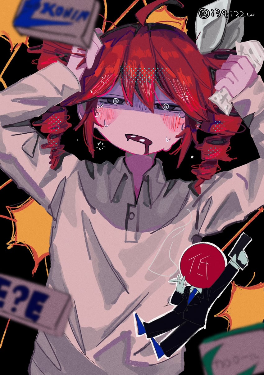 kasane teto (utau and 2 more) drawn by izayoi_(i34i22w)