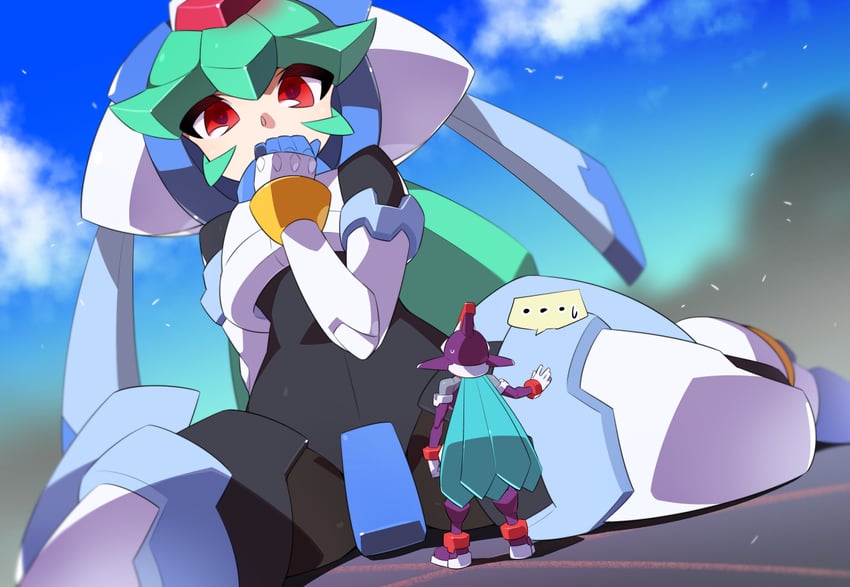 pandora, model w, and prometheus (mega man and 1 more) drawn by kaidou_zx