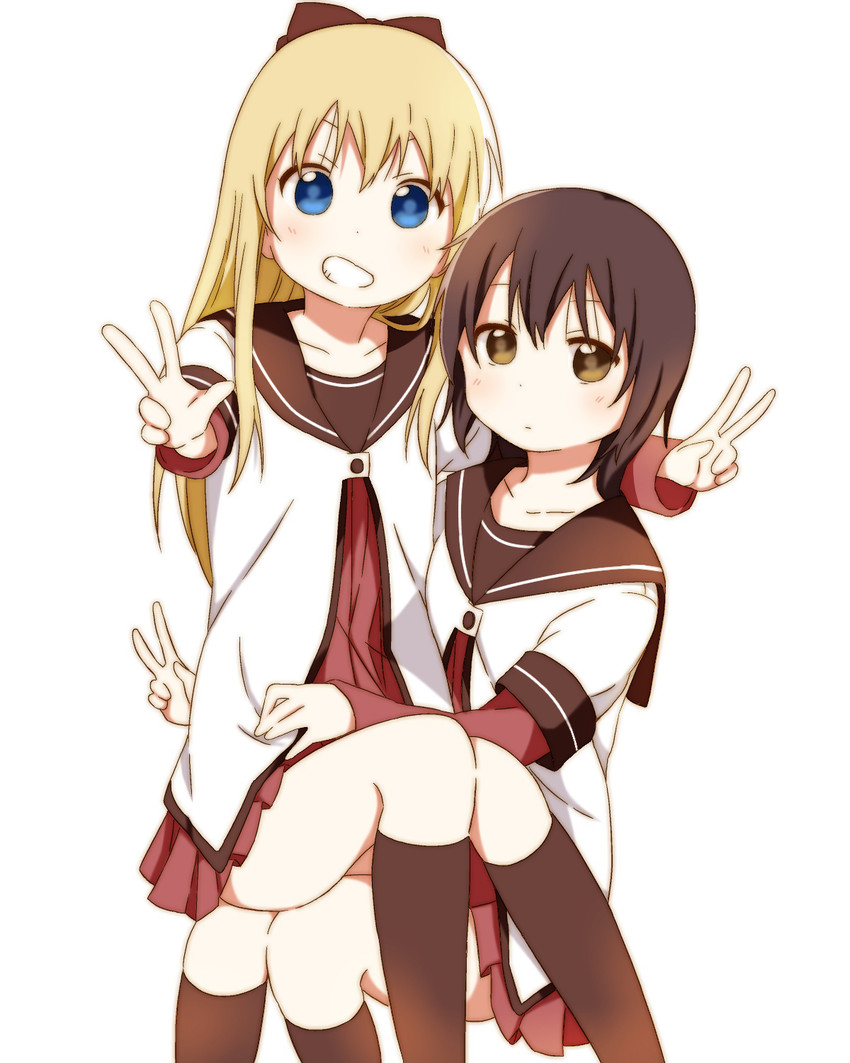 toshinou kyouko and funami yui (yuruyuri) drawn by shigure_(sigre)