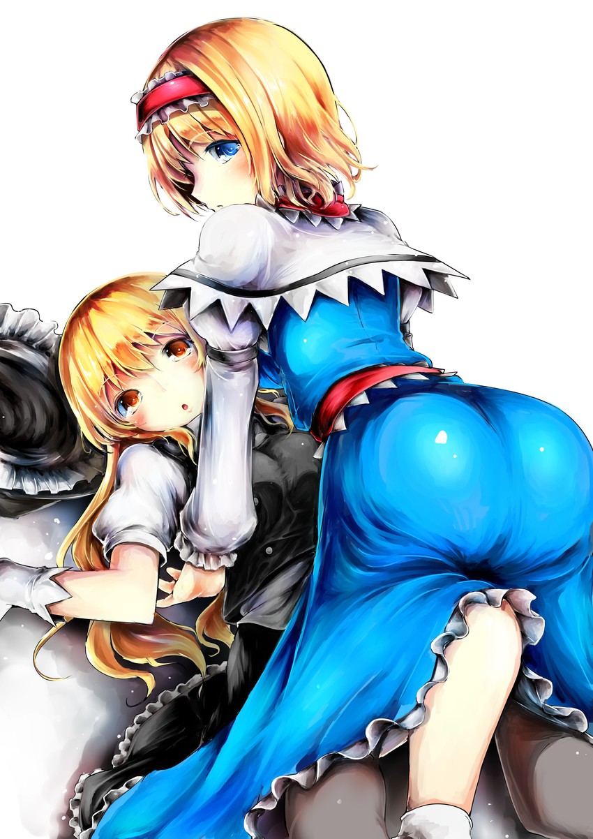 kirisame marisa and alice margatroid (touhou) drawn by sakesakana_(korezyanai)