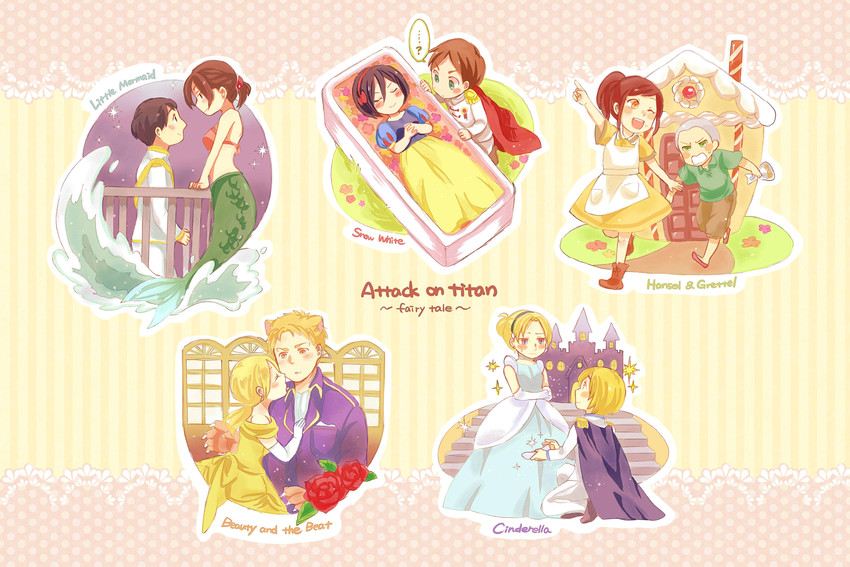 mikasa ackerman, eren yeager, krista lenz, reiner braun, ymir, and 11 more (shingeki no kyojin and 5 more) drawn by atarime
