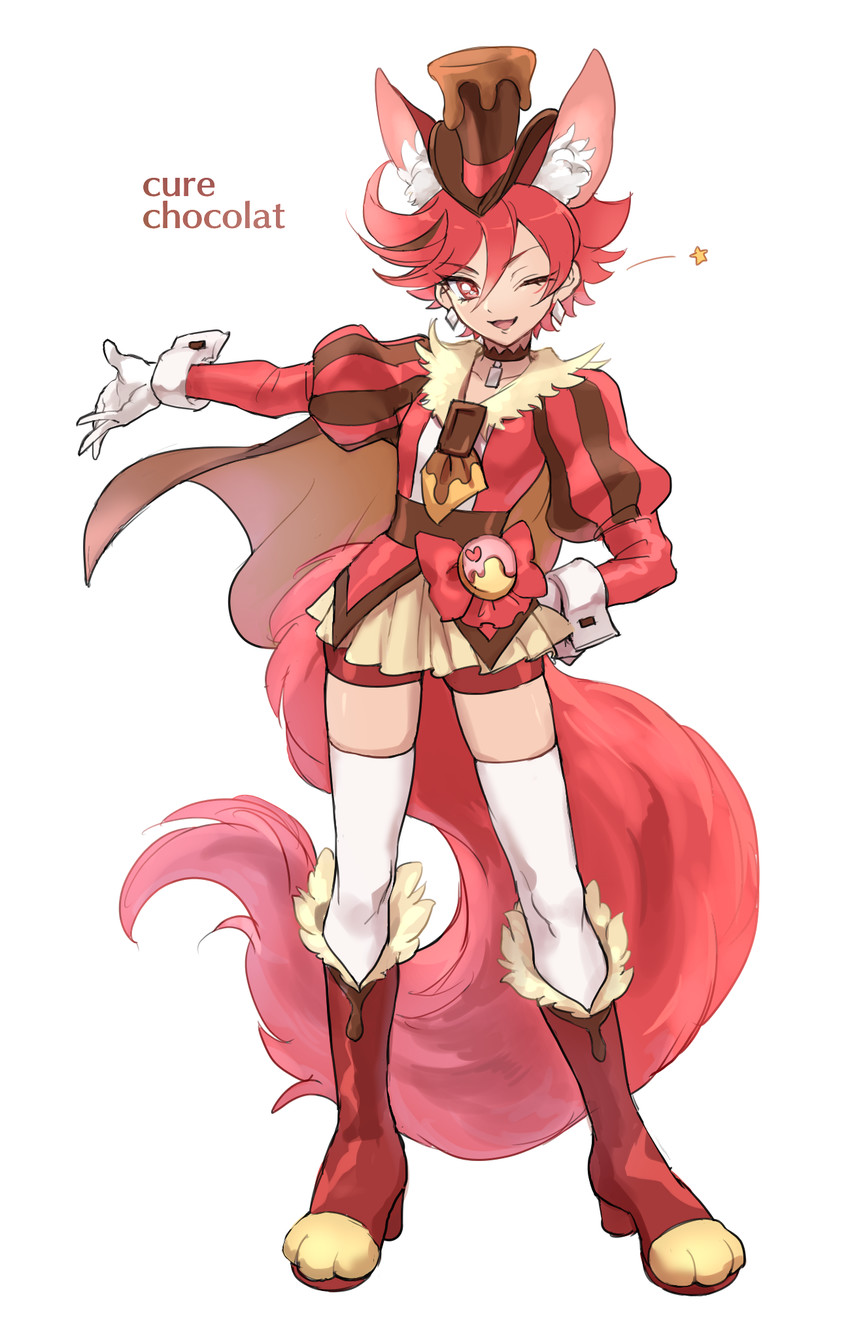 kenjou akira and cure chocolat (precure and 1 more) drawn by thylako