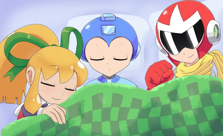 roll, mega man, and proto man (mega man) drawn by bashoftheaces