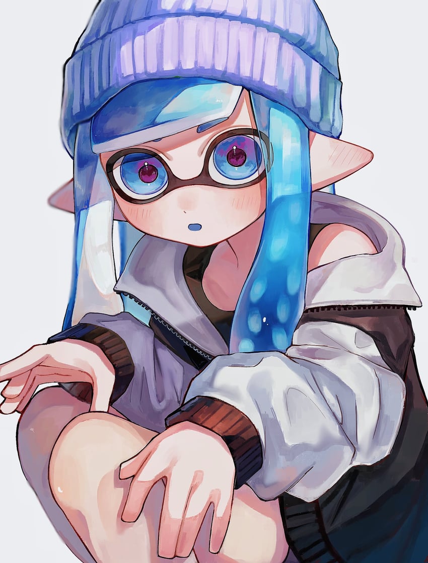 inkling player character and inkling girl (splatoon) drawn by kodak_painter