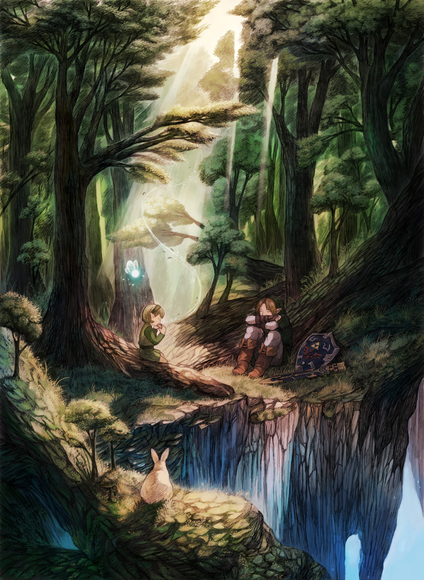 link and saria (the legend of zelda and 1 more) drawn by maeka_(kumaekake)