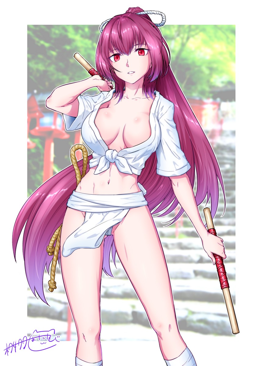 scathach (fate and 1 more) drawn by matatabi_(karukan222)