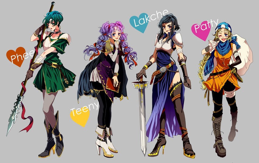 larcei, tine, patty, and fee (fire emblem and 1 more) drawn by tsuko_(25mnts)