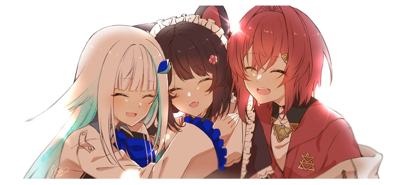 lize helesta, ange katrina, and inui toko (nijisanji) drawn by shigure_(sigre)