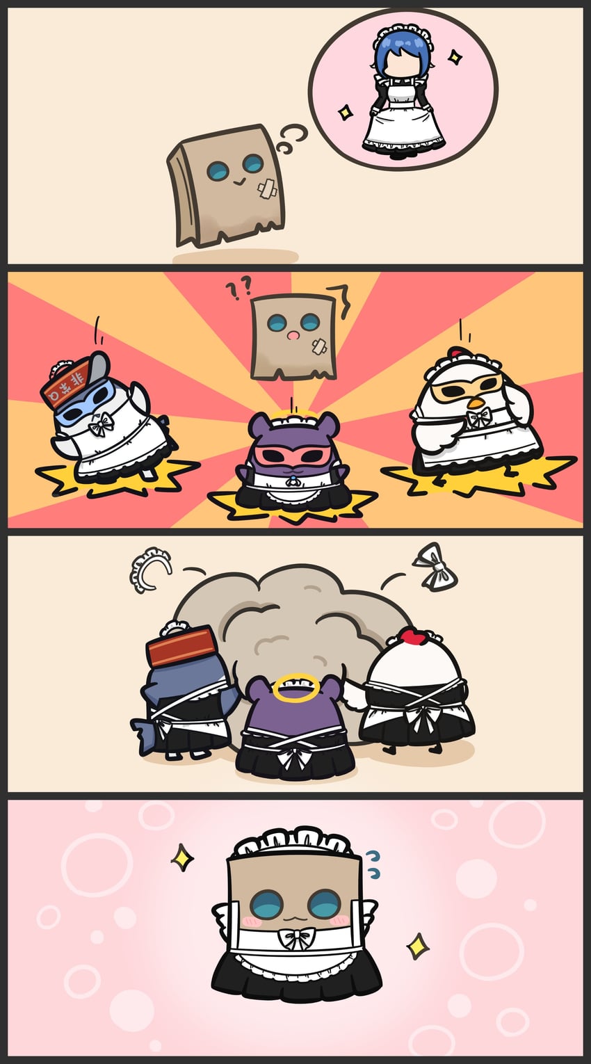 takodachi, bloop, friend, and kfp employee (hololive and 1 more) drawn by mpien