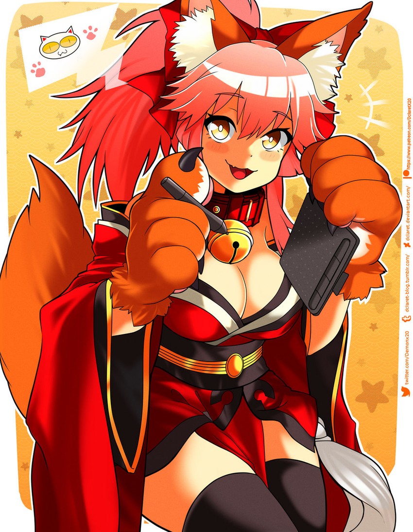 tamamo and tamamo cat (fate and 1 more) drawn by dclaret