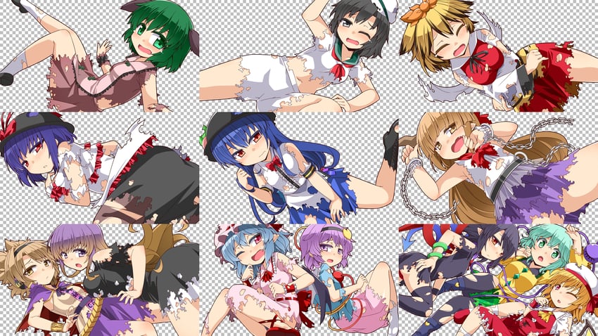 remilia scarlet, flandre scarlet, komeiji koishi, komeiji satori, hinanawi tenshi, and 8 more (touhou) drawn by hemogurobin_a1c