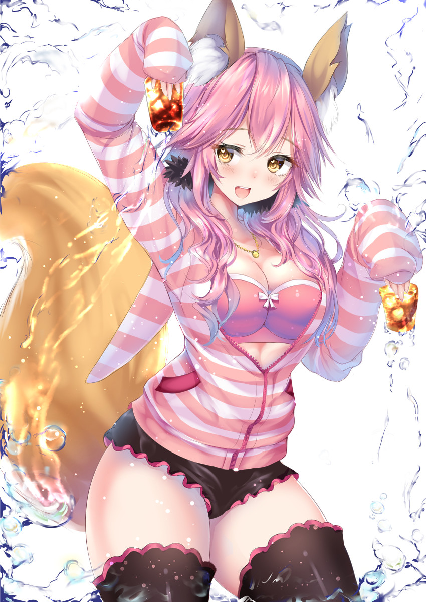 tamamo and tamamo no mae (fate and 4 more) drawn by ponytail_korosuke
