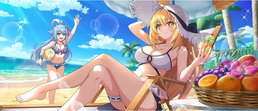 aqua and shokuhou misaki (toaru majutsu no index and 3 more)