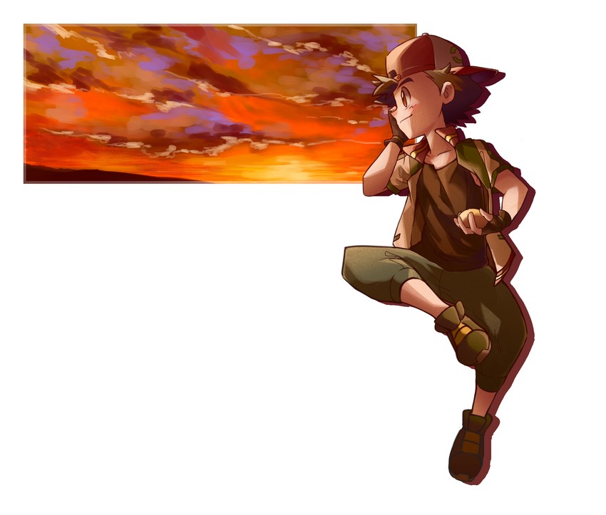 ash ketchum (pokemon and 1 more) drawn by 32890_(artist)