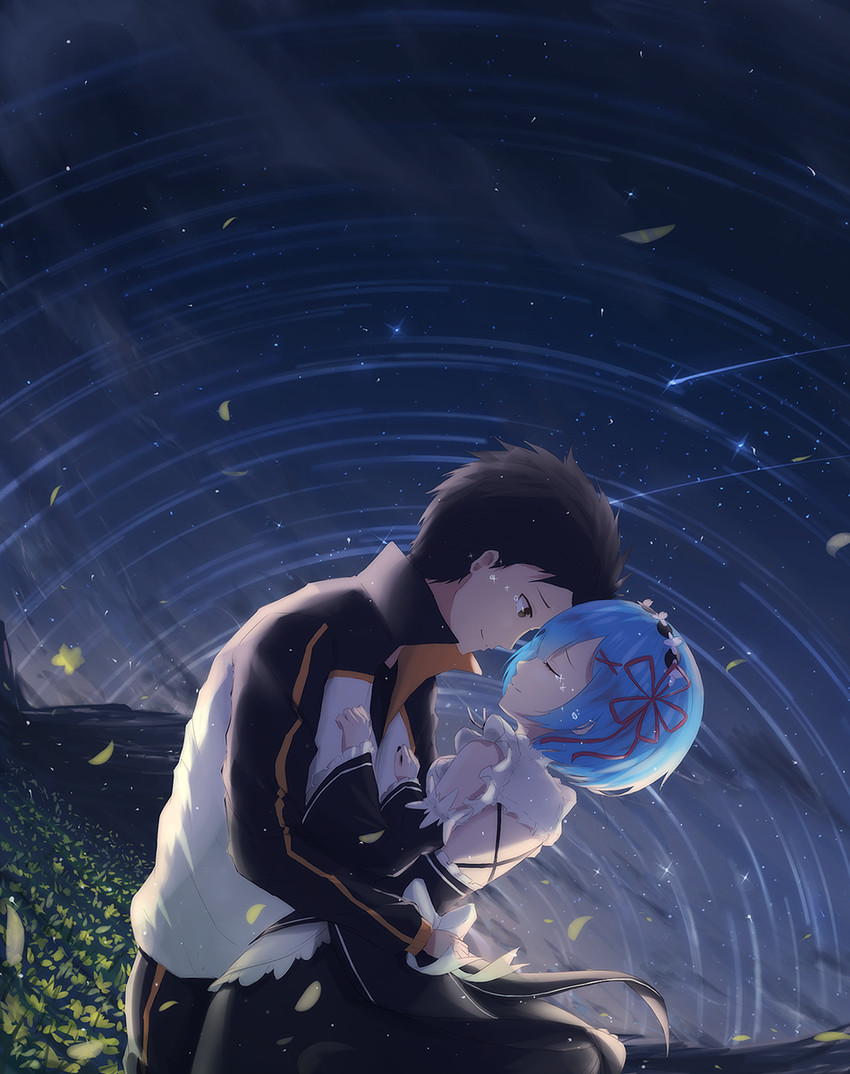 rem and natsuki subaru (re:zero kara hajimeru isekai seikatsu) drawn by shuryukan