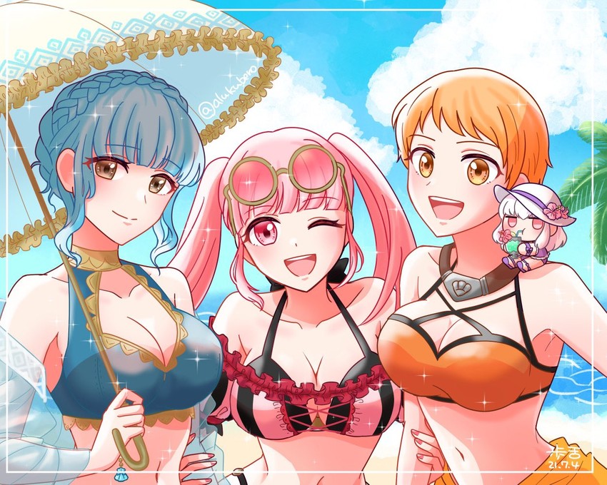hilda valentine goneril, lysithea von ordelia, marianne von edmund, and leonie pinelli (fire emblem and 2 more) drawn by alukubero