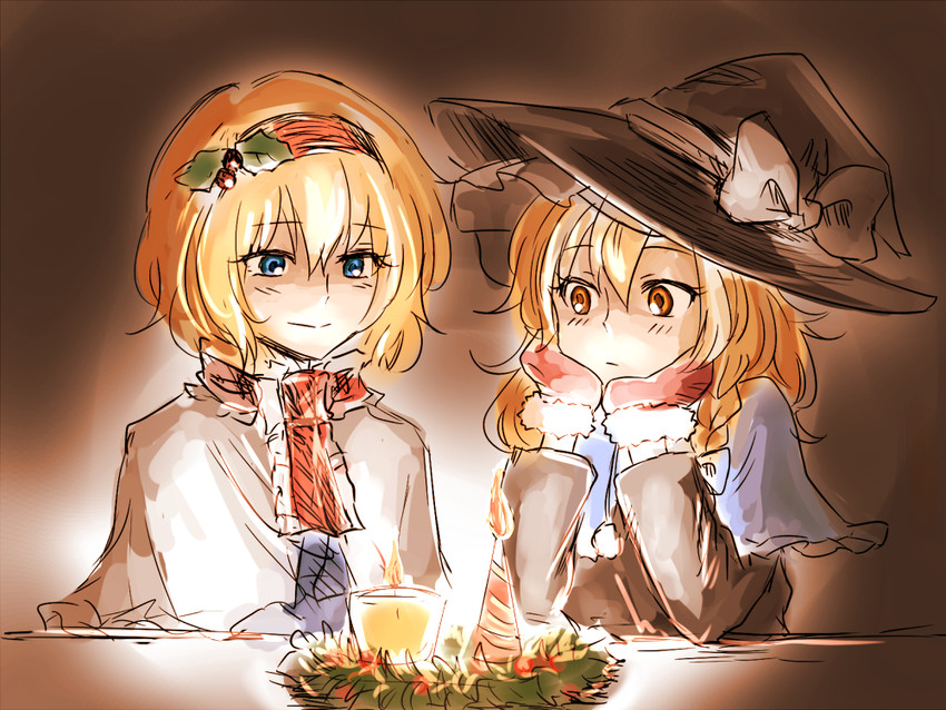 kirisame marisa and alice margatroid (touhou) drawn by nip_to_chip