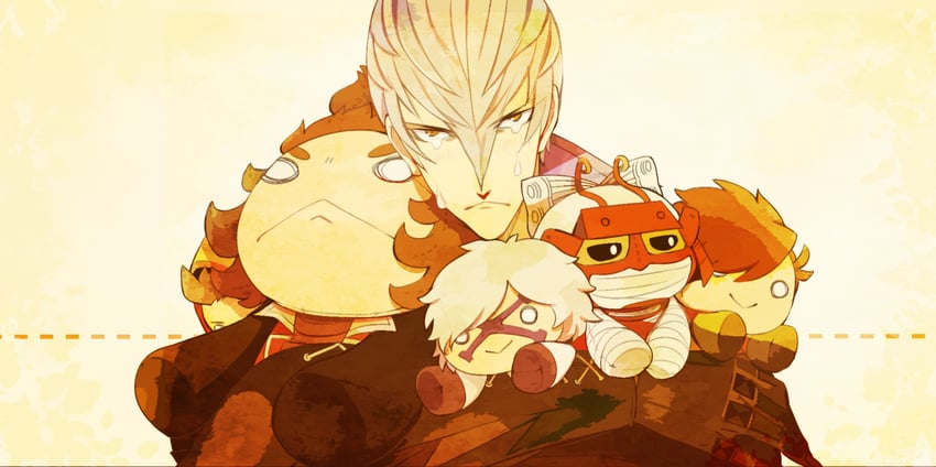 ishida mitsunari, tokugawa ieyasu, shima sakon, takenaka hanbee, ootani yoshitsugu, and 1 more (sengoku basara) drawn by makaron611