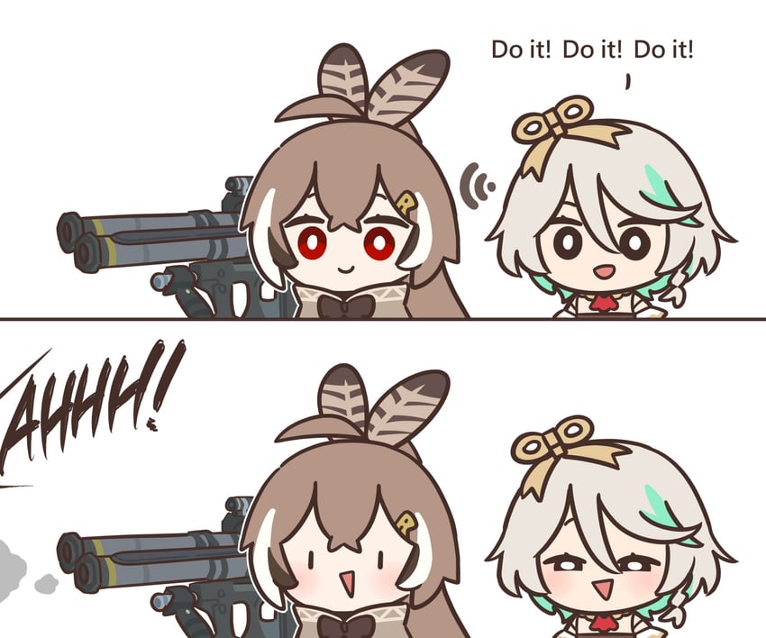 nanashi mumei and cecilia immergreen (hololive and 2 more) drawn by bloodymoonia