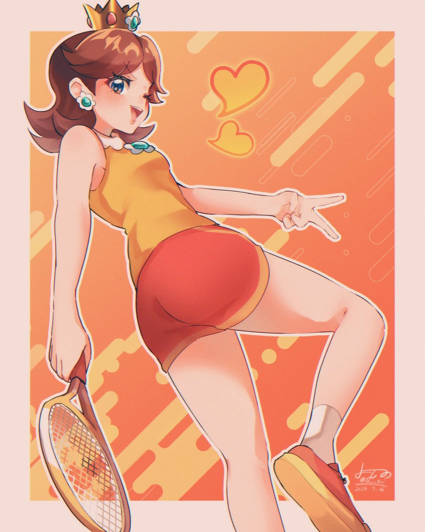 princess daisy (mario and 1 more) drawn by yoshino_(q_sci)