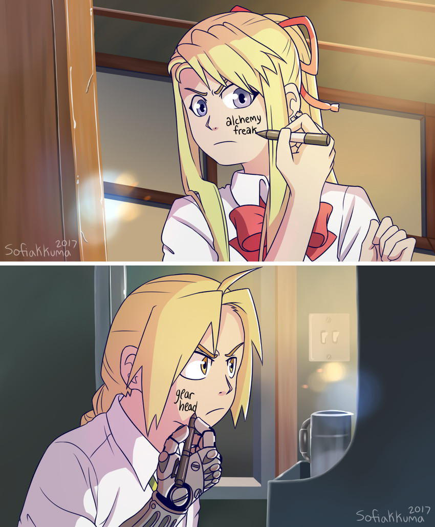 edward elric and winry rockbell (fullmetal alchemist and 1 more) drawn by sofiakkuma