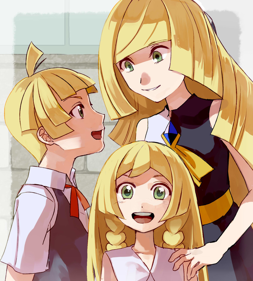 lillie, lusamine, and gladion (pokemon and 1 more) drawn by yu_(mekeneko1998)
