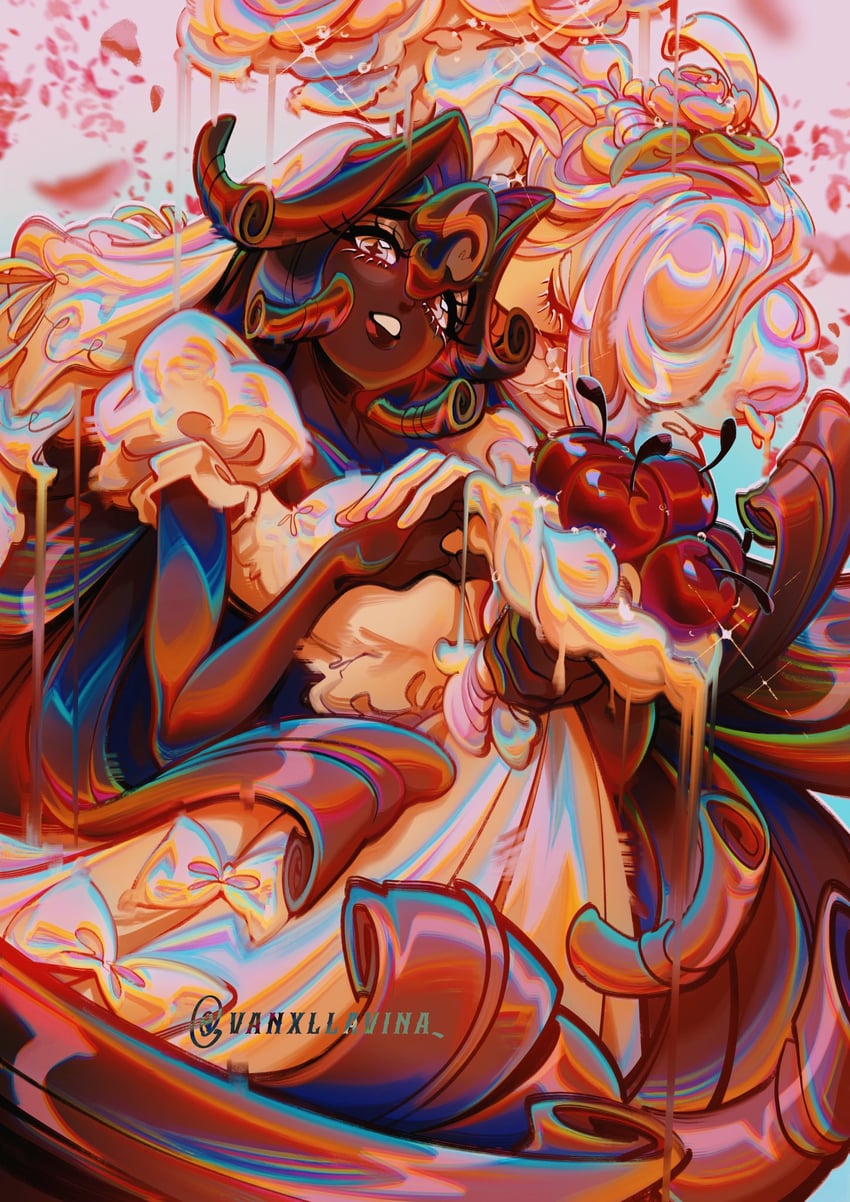 black forest cookie and wedding cake cookie (cookie run and 1 more) drawn by vanxllavina