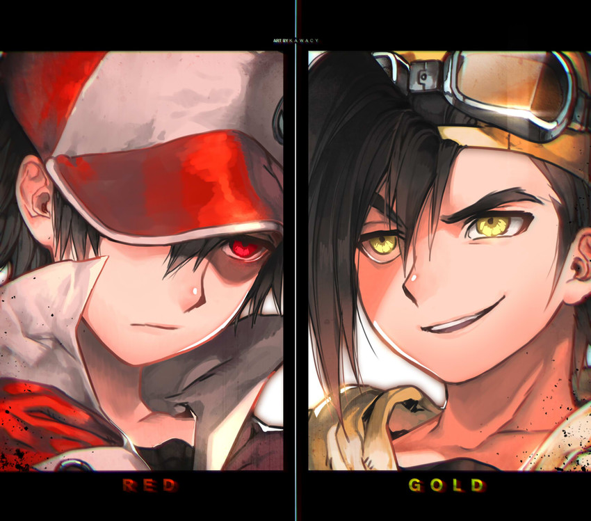 red and ethan (pokemon and 3 more) drawn by kawacy