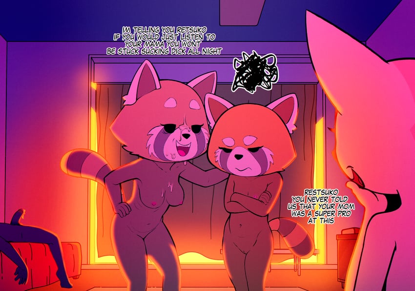 retsuko, fenneko, and retsuko's mother (aggressive retsuko) drawn by drock