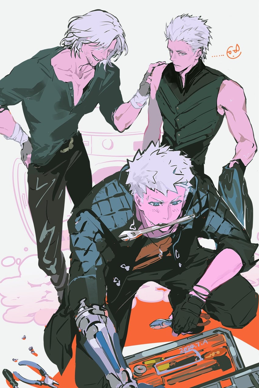 dante, vergil, and nero (devil may cry and 1 more) drawn by argentum_1121