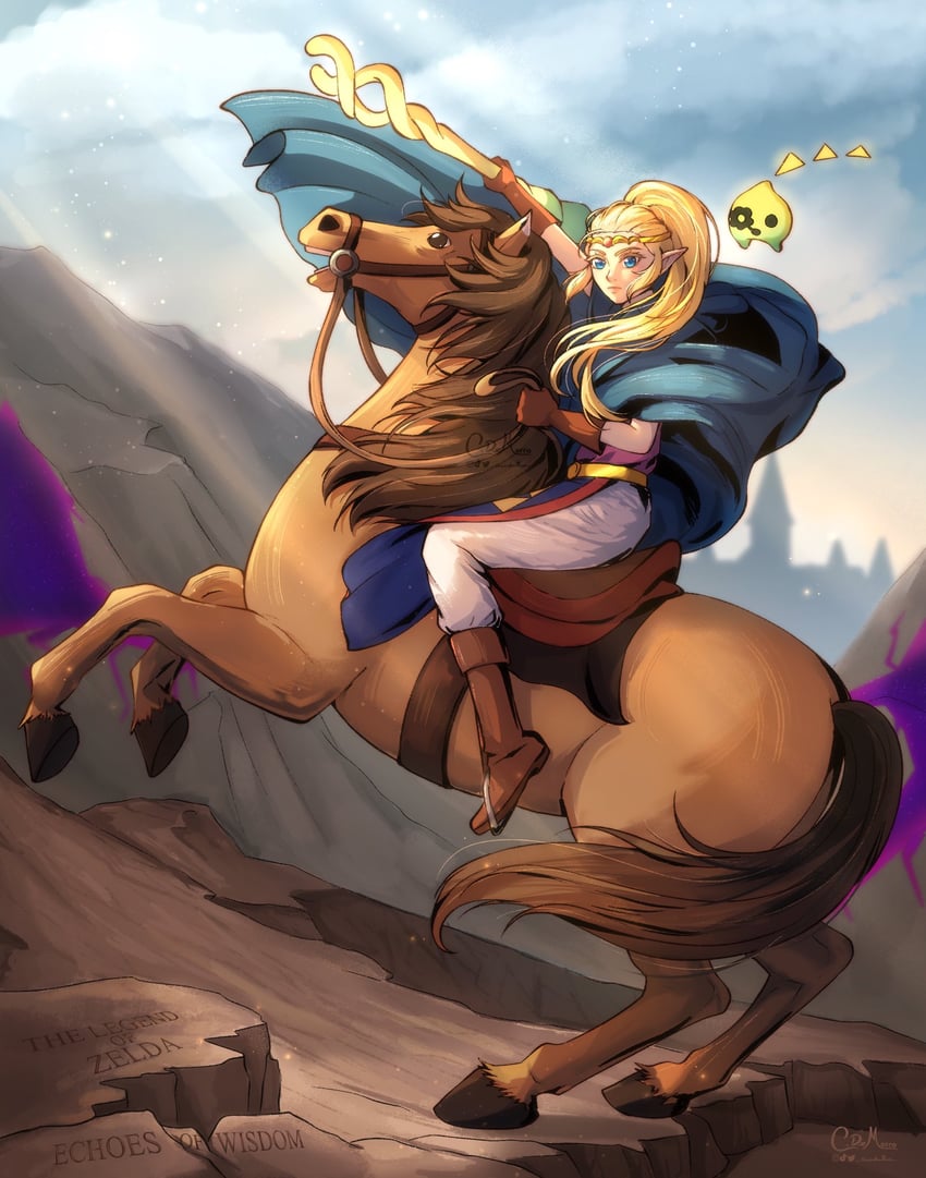 princess zelda and tri (the legend of zelda and 2 more) drawn by chaendeulleo