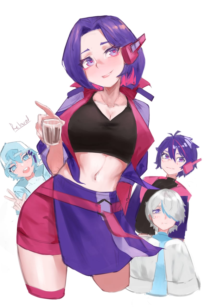 lae-dee, falseeyed, hai-dee, and co-dee (indie virtual youtuber and 1 more) drawn by relaxed_entity