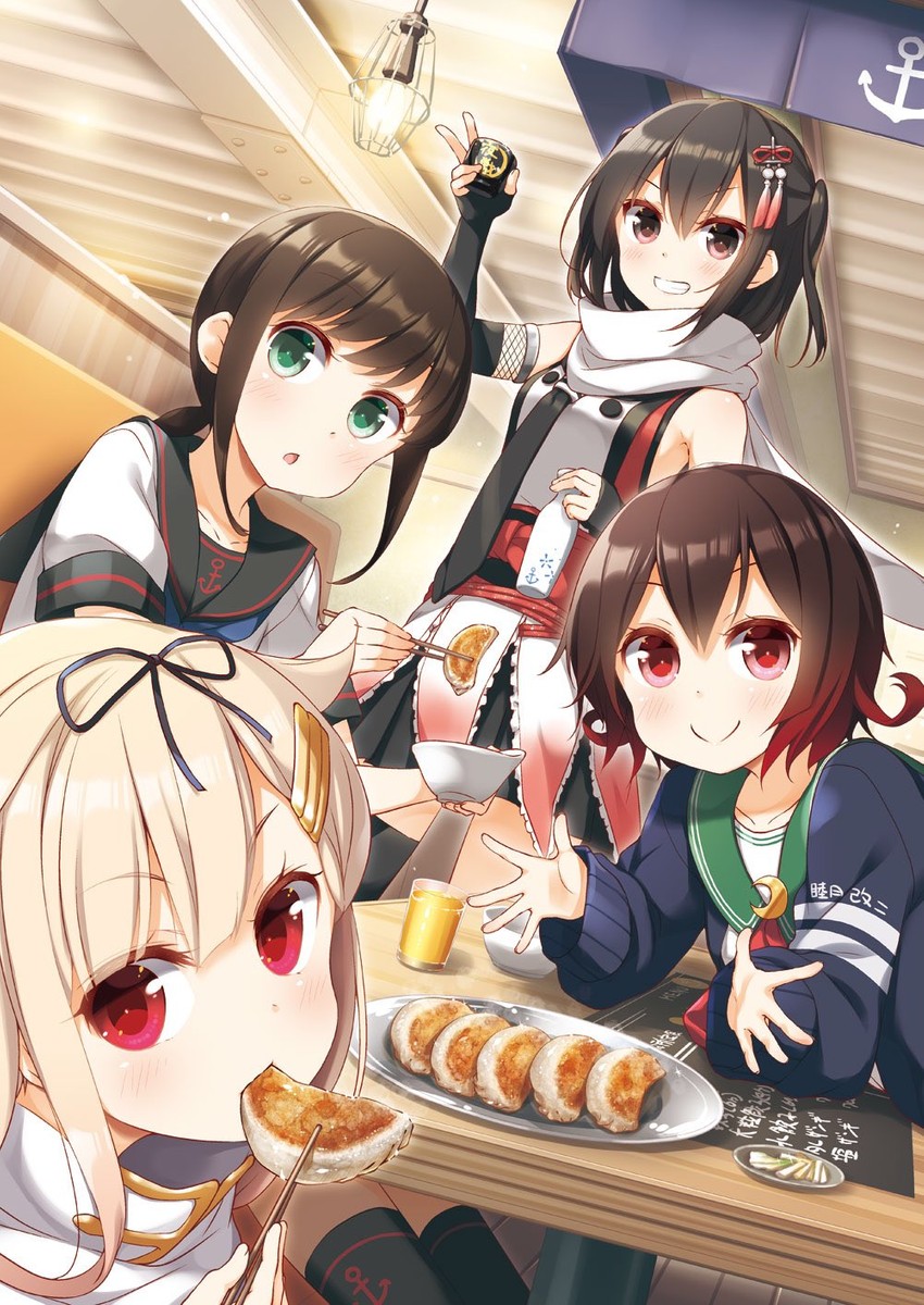 yuudachi, fubuki, yuudachi kai ni, sendai, sendai kai ni, and 3 more (kantai collection) drawn by yume_no_owari