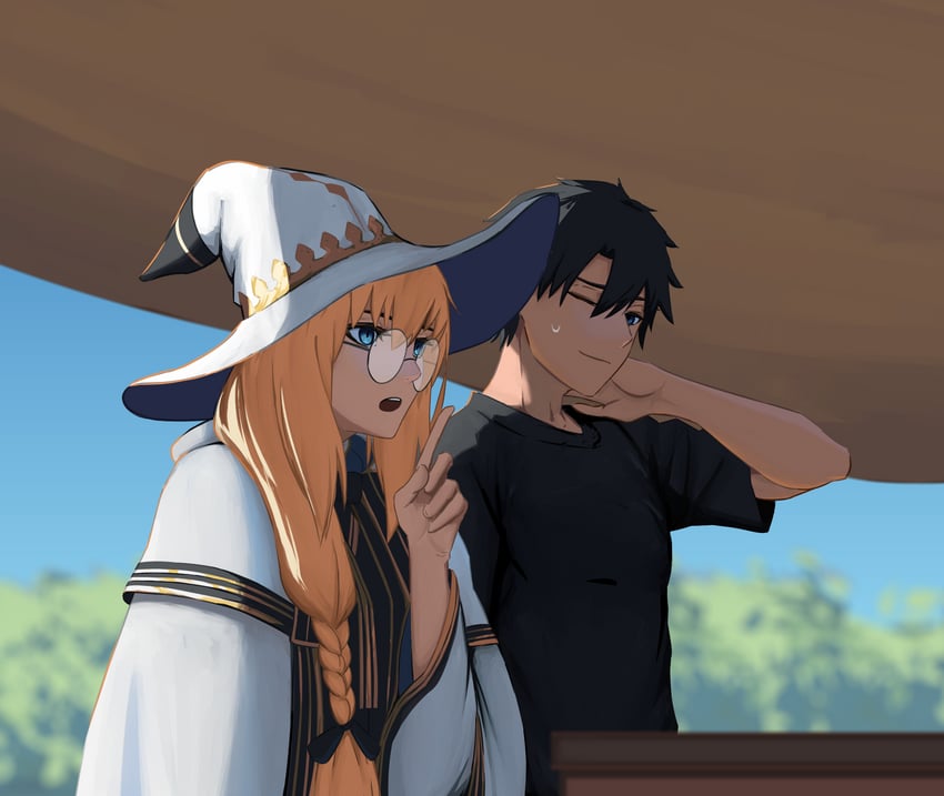 fujimaru ritsuka and aesc (fate and 1 more) drawn by paperpillar