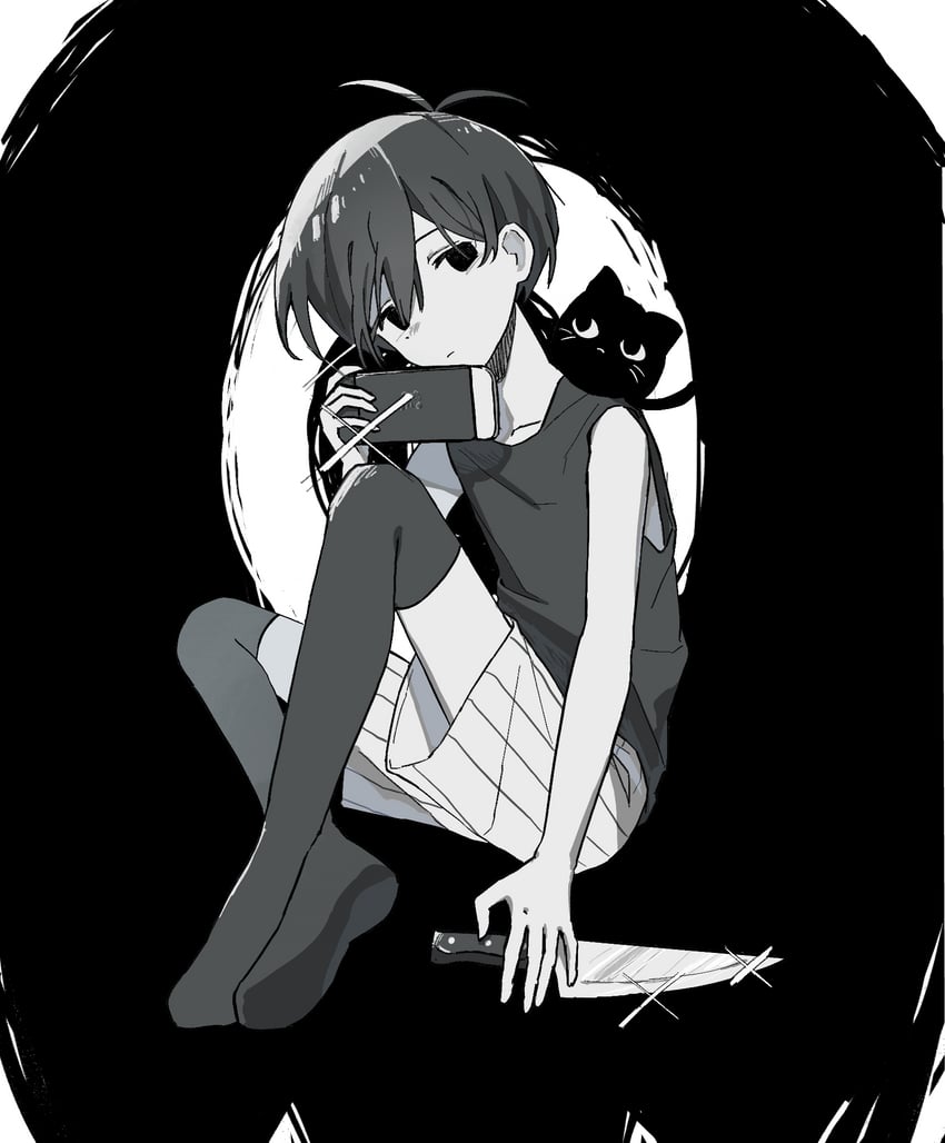 omori and mewo (omori) drawn by hrsw_mz