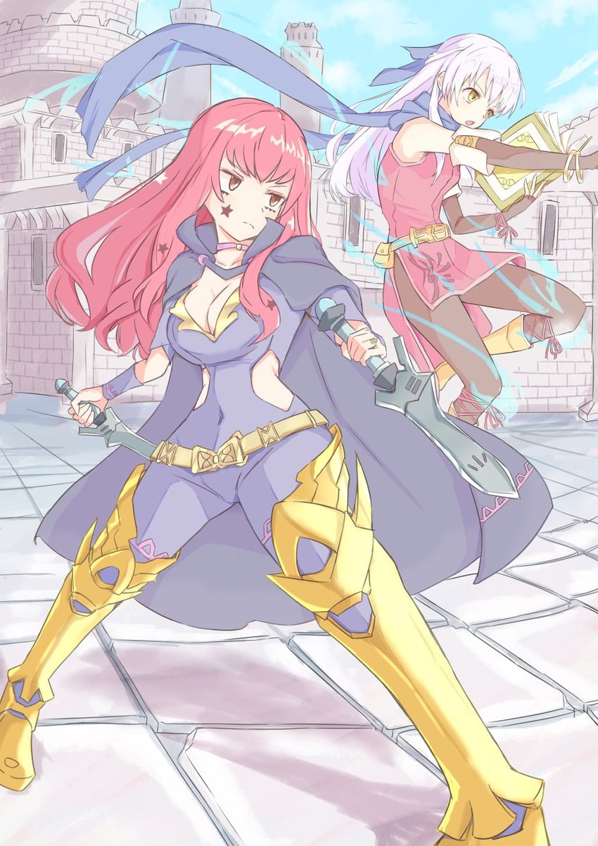 yunaka and micaiah (fire emblem and 2 more) drawn by kazami_doriru