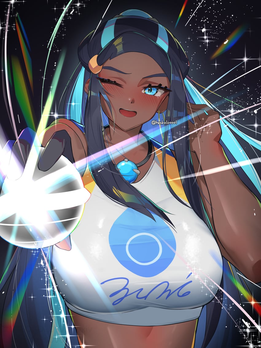 nessa (pokemon and 1 more) drawn by haska_(user_gure4787)